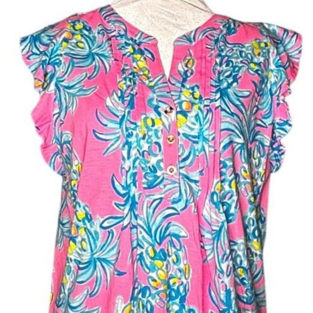NWT Lilly Pulitzer Golda Top Pelican Pink Beat the Heat Small MSRP $78